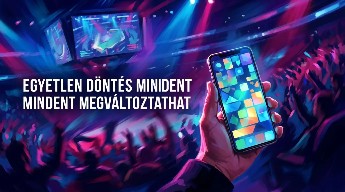 Kézben tartott telefon absztrakt mobilos kaszinófelülettel szöveg nélkül